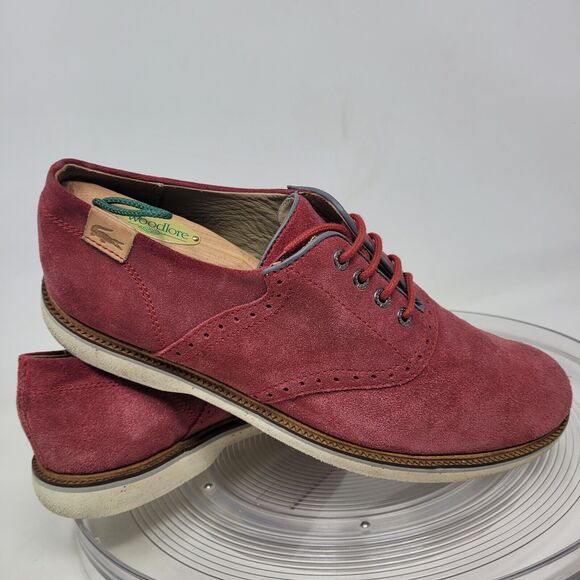Lacoste Sherbrooke Golf 4 SRM Red Suede Oxford Brogue Mens 10.5 Casual Shoes 99% main image 7